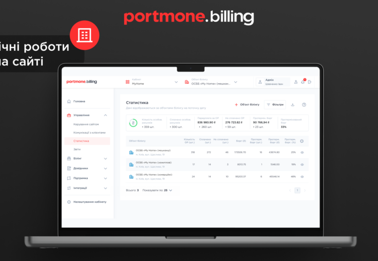 Технічні роботи сервісу Portmone.Billing