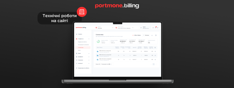 Технічні роботи сервісу Portmone.Billing